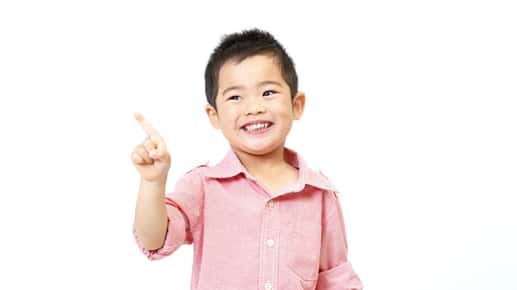 boy pointing finger